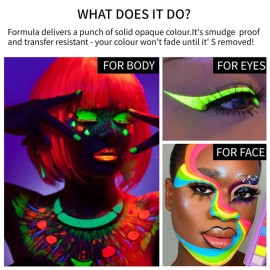 Go Ho 8 Colors Water Activated Eyeliner Palette,High Pigment Bright Vibrant Fluorescent Rainbow Colorful Eye/Face/Body Paint,Matte and UV Paint Graphic Eyeliner with Brushes-01 Go Ho 8 Colors Water Activated Eyeliner Palette,High Pigment Bright Vibrant Fluorescent Rainbow Colorful Eye/Face/Body Paint,Matte and UV Paint Graphic Eyeliner with Brushes-01