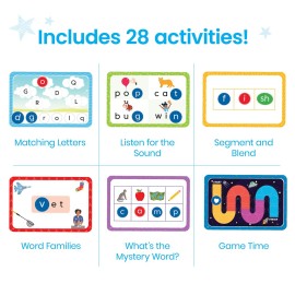 hand2mind Reading Readiness Activity Set, Magnetic Wands and Chip Set, Learn to Spell for Kids, Spelling Toys, CVC Words for Kindergarten, Learning Letters, Science of Reading Manipulatives