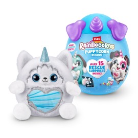 Rainbocorns Puppycorn Rescue (Husky) by ZURU, Collectible Plush, Stuffed Animal Girl Toys, Surprise Egg, Stickers, Syringe Slime, Ages 3+ for Girls, Children, 9.06 x 7.87 x 11.02 inches