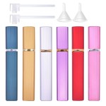 12ML Perfume Atomizer Bottle Refillable,Mini Portable Spray Bottle,Scent Pump Case,With Dispenser tool,for Out Side Work Travel Fitness (Pack of 6)