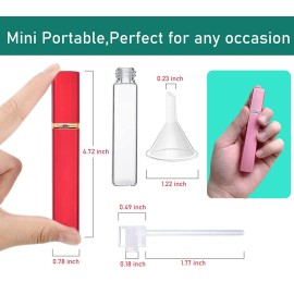 12ML Perfume Atomizer Bottle Refillable,Mini Portable Spray Bottle,Scent Pump Case,With Dispenser tool,for Out Side Work Travel Fitness (Pack of 6)