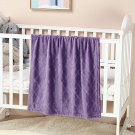 CREVENT Super Soft and Cozy Lightweight Fleece Baby Blankets for Boys and Girls/Kids/Infant/Newborns All Seasons(30X40 Purple)