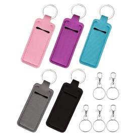 Meiiy Lip Balm Sleeve Pouch Chapstick Holder With Clip Lipstick Lip Gloss Holder Stocking Stuffers Gift for Women (5pcs) Meiiy Lip Balm Sleeve Pouch Chapstick Holder With Clip Lipstick Lip Gloss Holder Stocking Stuffers Gift for Women (5pcs)