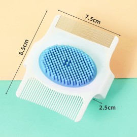 Cradle Cap Brush and Comb, Cradle Cap Brush Safe Baby\'s Scalp Brush with Soft Rubber Bristles, Help Gently Massage Care Scalp
