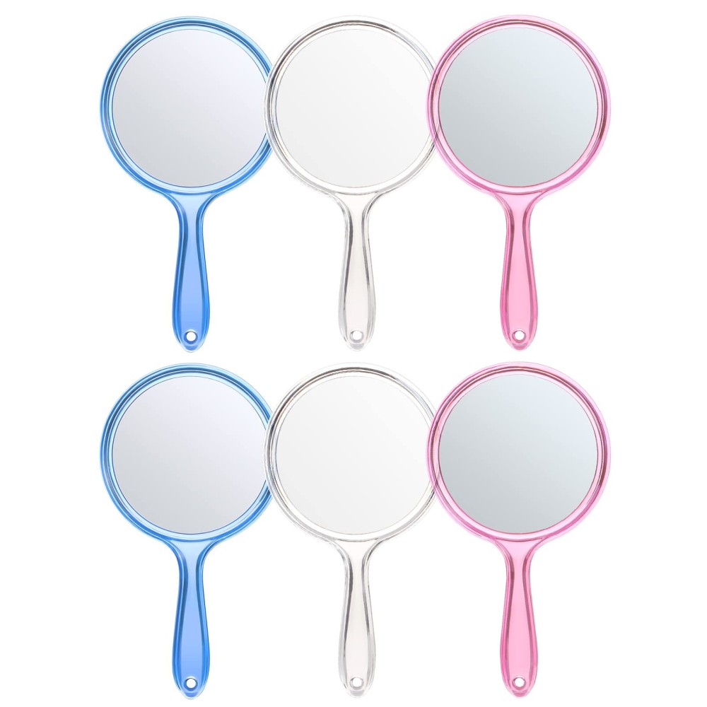 OMIRO Hand Mirror, Double-Sided Handheld Mirror 1X/3X Magnifying Mirror with Handle, Set of 6 (Mix Colors) OMIRO Hand Mirror, Double-Sided Handheld Mirror 1X/3X Magnifying Mirror with Handle, Set of 6 (Mix Colors)