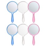 OMIRO Hand Mirror, Double-Sided Handheld Mirror 1X/3X Magnifying Mirror with Handle, Set of 6 (Mix Colors)