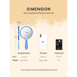 OMIRO Hand Mirror, Double-Sided Handheld Mirror 1X/3X Magnifying Mirror with Handle, Set of 6 (Mix Colors) OMIRO Hand Mirror, Double-Sided Handheld Mirror 1X/3X Magnifying Mirror with Handle, Set of 6 (Mix Colors)