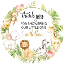 1.9 Inch Thank You Stickers Baby Shower Party Favo..