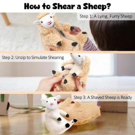 AGRIMONY Cute Shaved Sheep Stuffed Animals,Small Plushies Kawaii Lamb Plush Toys, Easter Valentines Mothers Day Birthday Christmas Funny Gifts Sheep Decor for Kids Girls Boys Teens Women