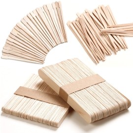HOOMBOOM 4 Style Assorted Wax Applicators - 300 Pcs Wooden Spatulas for Body, Legs, Face, Eyebrow Hair Removal or Wood Crafts
