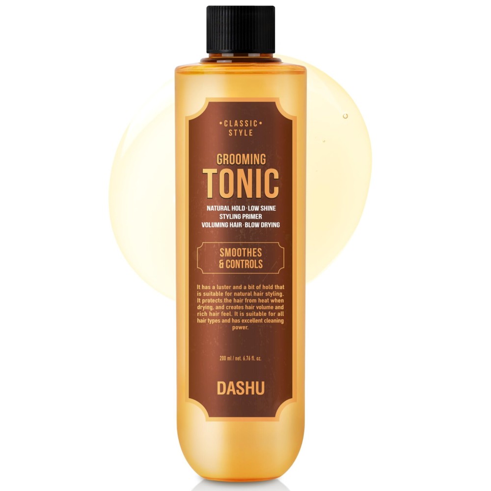 DASHU Classic Style Grooming Tonic - Korean Hair Tonic for Men w/Baobab Seed Oil, Phyto Zein & ABIL ME 45 MB - Lightweight Hair Styling - Volumizing Hair Serum - Scented Hair Scalp Oil (6.76 fl oz) DASHU Classic Style Grooming Tonic - Korean Hair Tonic for Men w/Baobab Seed Oil, Phyto Zein & ABIL ME 45 MB - Lightweight Hair Styling - Volumizing Hair Serum - Scented Hair Scalp Oil (6.76 fl oz)