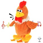 Hopearl Talking Chicken Repeats What You Say Walking Chick Electric Interactive Animated Toy Speaking Plush Buddy Gifts for Toddlers Birthday, 9\'\'