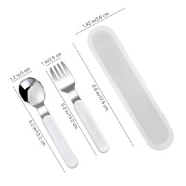 VANRA 2-Piece Children Fork And Spoon Set 18/10 Stainless Steel Child Flatware Set Kids Utensils Set with Case for Lunch Box VANRA 2-Piece Children Fork And Spoon Set 18/10 Stainless Steel Child Flatware Set Kids Utensils Set with Case for Lunch Box