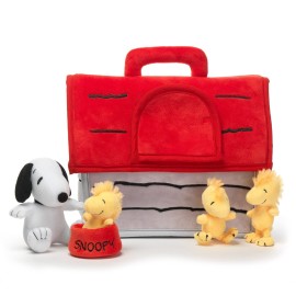 Lambs & Ivy Classic Snoopy Interactive Plush Doghouse with 5 Stuffed Animal Toys
