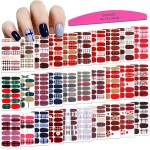 SILPECWEE 30 Sheets Plaid Nail Polish Strips Full Nail Wraps Self Adhesive Nail Polish Stickers for Women Nail Strips Real Nail Polish Nail Art Accessories with 1pc Nail File