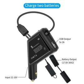 Hanatora 3 in 1 Battery Car Charger for DJI Mavic 3/Classic/Pro/Cine/Enterprise Drone, 12V Rapid Charging Hub Accessories
