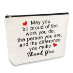 Thank You Gifts for Women Social Worker Makeup Bag Inspirational Gifts for Friends Colleague Coworker Employee Appreciation Gift for Nurse Mentor Teacher Thanksgiving Birthday Gift Cosmetic Bag Pouch