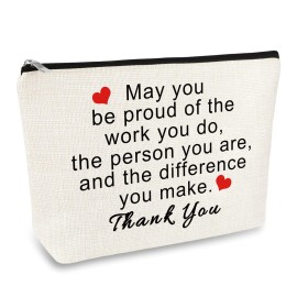 Thank You Gifts for Women Social Worker Makeup Bag Inspirational Gifts for Friends Colleague Coworker Employee Appreciation Gift for Nurse Mentor Teacher Thanksgiving Birthday Gift Cosmetic Bag Pouch Thank You Gifts for Women Social Worker Makeup Bag Inspirational Gifts for Friends Colleague Coworker Employee Appreciation Gift for Nurse Mentor Teacher Thanksgiving Birthday Gift Cosmetic Bag Pouch
