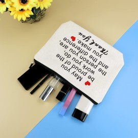 Thank You Gifts for Women Social Worker Makeup Bag Inspirational Gifts for Friends Colleague Coworker Employee Appreciation Gift for Nurse Mentor Teacher Thanksgiving Birthday Gift Cosmetic Bag Pouch