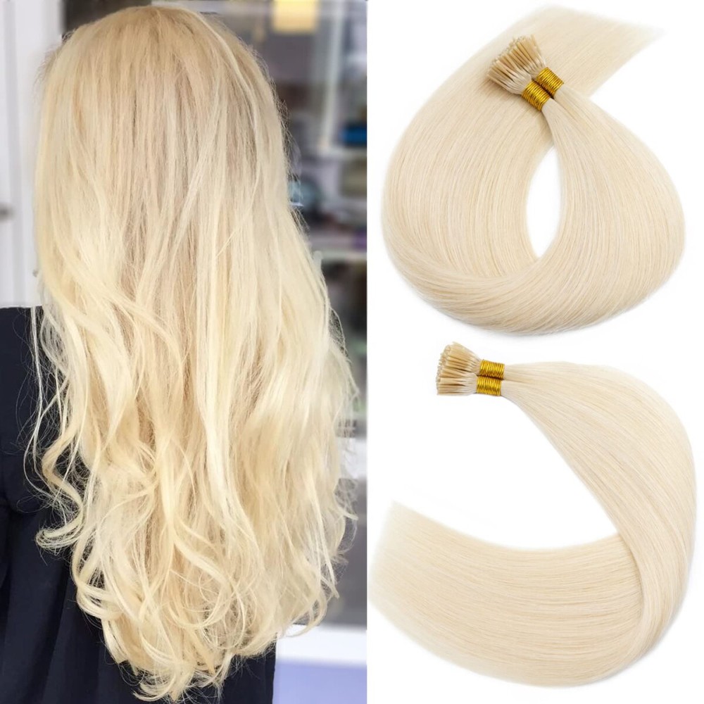 S-noilite Pre bonded I Tip Hair Extensions Human Hair Cold Fusion Stick Tip Real Human Hair Piece Invisible Keratin Glue Hair Extensions Full Head 100 Strands 50g 16 Inch (60 Platinum Blonde) S-noilite Pre bonded I Tip Hair Extensions Human Hair Cold Fusion Stick Tip Real Human Hair Piece Invisible Keratin Glue Hair Extensions Full Head 100 Strands 50g 16 Inch (60 Platinum Blonde)