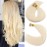 S-noilite Pre bonded I Tip Hair Extensions Human Hair Cold Fusion Stick Tip Real Human Hair Piece Invisible Keratin Glue Hair Extensions Full Head 100 Strands 50g 16 Inch (60 Platinum Blonde)