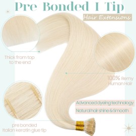 S-noilite Pre bonded I Tip Hair Extensions Human Hair Cold Fusion Stick Tip Real Human Hair Piece Invisible Keratin Glue Hair Extensions Full Head 100 Strands 50g 16 Inch (60 Platinum Blonde) S-noilite Pre bonded I Tip Hair Extensions Human Hair Cold Fusion Stick Tip Real Human Hair Piece Invisible Keratin Glue Hair Extensions Full Head 100 Strands 50g 16 Inch (60 Platinum Blonde)