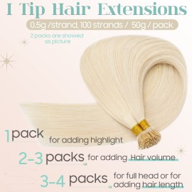 S-noilite Pre bonded I Tip Hair Extensions Human Hair Cold Fusion Stick Tip Real Human Hair Piece Invisible Keratin Glue Hair Extensions Full Head 100 Strands 50g 16 Inch (60 Platinum Blonde) S-noilite Pre bonded I Tip Hair Extensions Human Hair Cold Fusion Stick Tip Real Human Hair Piece Invisible Keratin Glue Hair Extensions Full Head 100 Strands 50g 16 Inch (60 Platinum Blonde)