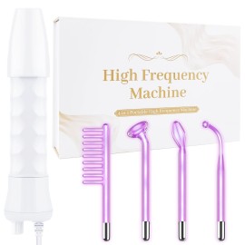 High Frequency Facial Wand - Uaike 4 in 1 Violet Portable Handheld High Frequency Facial Machine - at Home Face Skin Wand Device with 4 Pcs Purple Glass Tubes High Frequency Facial Wand - Uaike 4 in 1 Violet Portable Handheld High Frequency Facial Machine - at Home Face Skin Wand Device with 4 Pcs Purple Glass Tubes