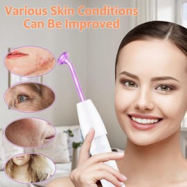 High Frequency Facial Wand - Uaike 4 in 1 Violet Portable Handheld High Frequency Facial Machine - at Home Face Skin Wand Device with 4 Pcs Purple Glass Tubes High Frequency Facial Wand - Uaike 4 in 1 Violet Portable Handheld High Frequency Facial Machine - at Home Face Skin Wand Device with 4 Pcs Purple Glass Tubes