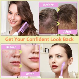 High Frequency Facial Wand - Uaike 4 in 1 Violet Portable Handheld High Frequency Facial Machine - at Home Face Skin Wand Device with 4 Pcs Purple Glass Tubes High Frequency Facial Wand - Uaike 4 in 1 Violet Portable Handheld High Frequency Facial Machine - at Home Face Skin Wand Device with 4 Pcs Purple Glass Tubes