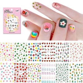 WOKOTO 12 Sheets Kids Nail Stickers for Nail Art Decals 3D Self-Adhesive Nail Art Stickers for Girls Kids Women Cute Carton Flowers Leaves Animals Plants Fruits Nail Decals Stickers for Nails WOKOTO 12 Sheets Kids Nail Stickers for Nail Art Decals 3D Self-Adhesive Nail Art Stickers for Girls Kids Women Cute Carton Flowers Leaves Animals Plants Fruits Nail Decals Stickers for Nails