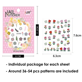WOKOTO 12 Sheets Kids Nail Stickers for Nail Art Decals 3D Self-Adhesive Nail Art Stickers for Girls Kids Women Cute Carton Flowers Leaves Animals Plants Fruits Nail Decals Stickers for Nails WOKOTO 12 Sheets Kids Nail Stickers for Nail Art Decals 3D Self-Adhesive Nail Art Stickers for Girls Kids Women Cute Carton Flowers Leaves Animals Plants Fruits Nail Decals Stickers for Nails