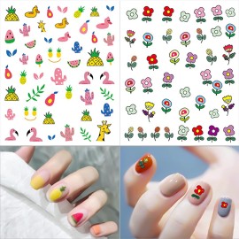WOKOTO 12 Sheets Kids Nail Stickers for Nail Art Decals 3D Self-Adhesive Nail Art Stickers for Girls Kids Women Cute Carton Flowers Leaves Animals Plants Fruits Nail Decals Stickers for Nails WOKOTO 12 Sheets Kids Nail Stickers for Nail Art Decals 3D Self-Adhesive Nail Art Stickers for Girls Kids Women Cute Carton Flowers Leaves Animals Plants Fruits Nail Decals Stickers for Nails