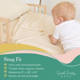 Sweet Acorn 3 Piece Toddler Bedding Sets - Organic Cotton Jersey Knit - Fits Convertible Cribs and Mattresses - 9 x 28 x 52 - Fog Grey