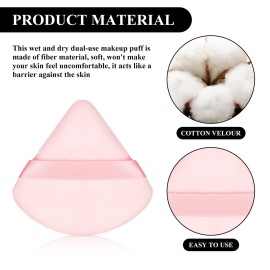 Maitys 12 Pieces Powder Puff Triangle Face Makeup Cosmetic for Loose Powder Soft Body Washable Reusable Foundation Sponge Mineral Wet Dry Makeup Tool for Women(Small,Black, Pink)