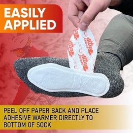 Insole Foot Warmers (20 Pairs) - Up to 10 Hours of Heat, Easily Apply with Adhesive - Ultra Thin, Easy, All Natural - Air Activated, Odorless Hot Insole Warmers - Sport Temp