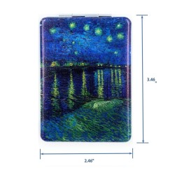 Aeisage Handheld Compact Mirror - Mini Makeup Mirror for Men & Women, Pocket Size, Art Prints Starry Night, Diameter 2.75inch x 0.4inch Thickness Aeisage Handheld Compact Mirror - Mini Makeup Mirror for Men & Women, Pocket Size, Art Prints Starry Night, Diameter 2.75inch x 0.4inch Thickness