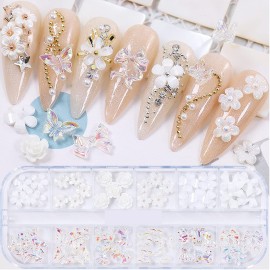 3D Acrylic Butterfly White Flowers Bear Cute Nail Charms Mixed Starry AB Crystal Rhinestones Multi Sizes Gems Stones for Nail Art DIY Jewelry Accessories Crafting 3D Acrylic Butterfly White Flowers Bear Cute Nail Charms Mixed Starry AB Crystal Rhinestones Multi Sizes Gems Stones for Nail Art DIY Jewelry Accessories Crafting