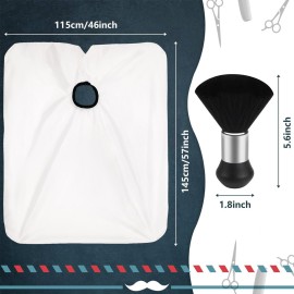 FEBSNOW Professional Barber Cape White Salon Hair Cutting Cape with Adjustable neckline and Neck Duster Brush Barber Shop Supplies 46.8  56 Inch FEBSNOW Professional Barber Cape White Salon Hair Cutting Cape with Adjustable neckline and Neck Duster Brush Barber Shop Supplies 46.8  56 Inch