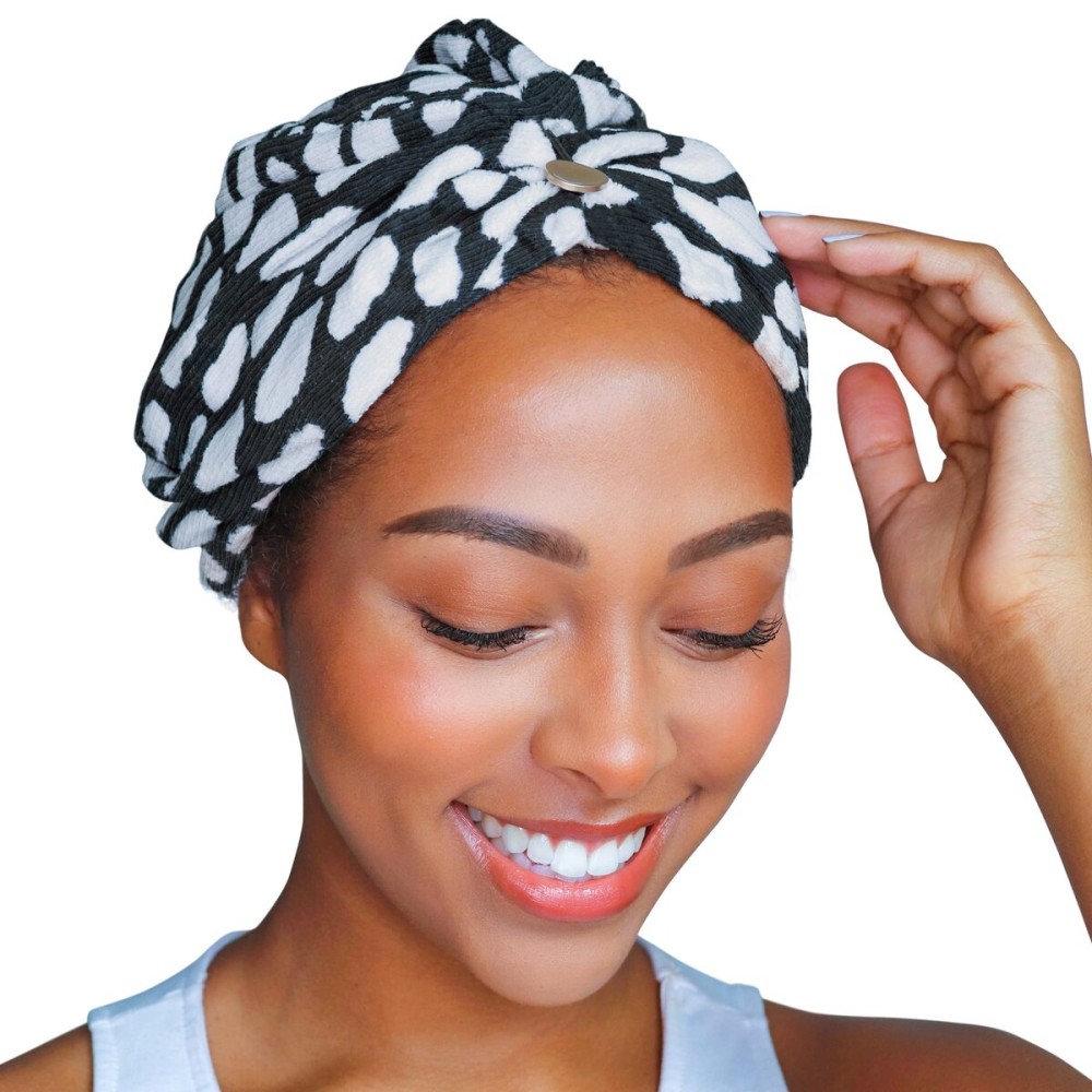 GRACE & COMPANY Luxe Micro-Cotton Hair Towel Wrap for Women - Super Absorbent Quick Drying Towel for Curly, Long and Natural Hair - Casablanca GRACE & COMPANY Luxe Micro-Cotton Hair Towel Wrap for Women - Super Absorbent Quick Drying Towel for Curly, Long and Natural Hair - Casablanca