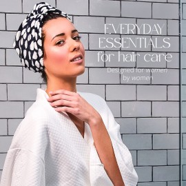 GRACE & COMPANY Luxe Micro-Cotton Hair Towel Wrap for Women - Super Absorbent Quick Drying Towel for Curly, Long and Natural Hair - Casablanca GRACE & COMPANY Luxe Micro-Cotton Hair Towel Wrap for Women - Super Absorbent Quick Drying Towel for Curly, Long and Natural Hair - Casablanca