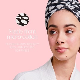 GRACE & COMPANY Luxe Micro-Cotton Hair Towel Wrap for Women - Super Absorbent Quick Drying Towel for Curly, Long and Natural Hair - Casablanca GRACE & COMPANY Luxe Micro-Cotton Hair Towel Wrap for Women - Super Absorbent Quick Drying Towel for Curly, Long and Natural Hair - Casablanca