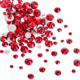 Beadsland Rhinestones for Makeup,8 Sizes 2500pcs Red Flatback Rhinestones Eye Gems for Nails Crafts with Tweezers and Wax Pencil,Siam,SS4-SS30 Beadsland Rhinestones for Makeup,8 Sizes 2500pcs Red Flatback Rhinestones Eye Gems for Nails Crafts with Tweezers and Wax Pencil,Siam,SS4-SS30