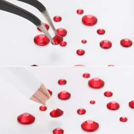 Beadsland Rhinestones for Makeup,8 Sizes 2500pcs Red Flatback Rhinestones Eye Gems for Nails Crafts with Tweezers and Wax Pencil,Siam,SS4-SS30 Beadsland Rhinestones for Makeup,8 Sizes 2500pcs Red Flatback Rhinestones Eye Gems for Nails Crafts with Tweezers and Wax Pencil,Siam,SS4-SS30