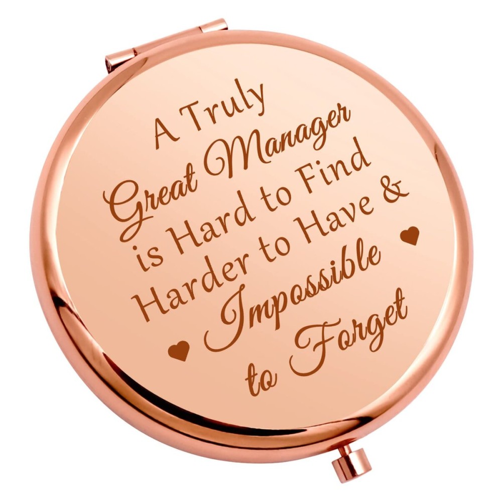 Best Manager Appreciation Gifts Compact Makeup Mirror Manager Leaving Gift Supervisor Gift for Women Leader Boss Coworker Friend Birthday Present Retirement Goodbye Going Away Personal Mirror
