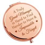 Best Manager Appreciation Gifts Compact Makeup Mirror Manager Leaving Gift Supervisor Gift for Women Leader Boss Coworker Friend Birthday Present Retirement Goodbye Going Away Personal Mirror
