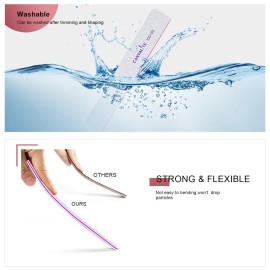 Canvalite 12pcs 100/180 Grit Coarse Nail Files for Acrylic Nails Professional Nail File Reusable Emery Board Nail Styling Tools for Home and Salon Use