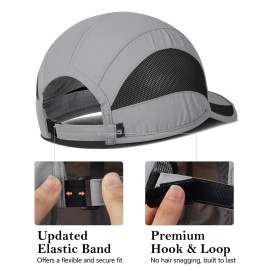 GADIEMKENSD Outdoor Running Hat Men\'s Cooling UPF50+ Womens Baseball Cap Sport Mesh Sun Hat Trucker Dad Hats Quick Dry Breathable Unstructured for Summer Camping Hiking Light Grey S/M 6 7/8-7 1/4