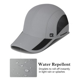 GADIEMKENSD Outdoor Running Hat Men\'s Cooling UPF50+ Womens Baseball Cap Sport Mesh Sun Hat Trucker Dad Hats Quick Dry Breathable Unstructured for Summer Camping Hiking Light Grey S/M 6 7/8-7 1/4