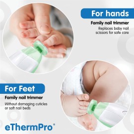 Elepho eTrim Baby Nail Trimmer File for Newborn, Infants and Children. Manicure Set with Replacement Heads with Case for On-The-Go Use. Built-in LED Light for Easy Use. A Perfect